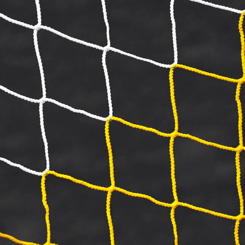 Football net white/yellow- 7.5m x 2.5m x 0.8m x 2m