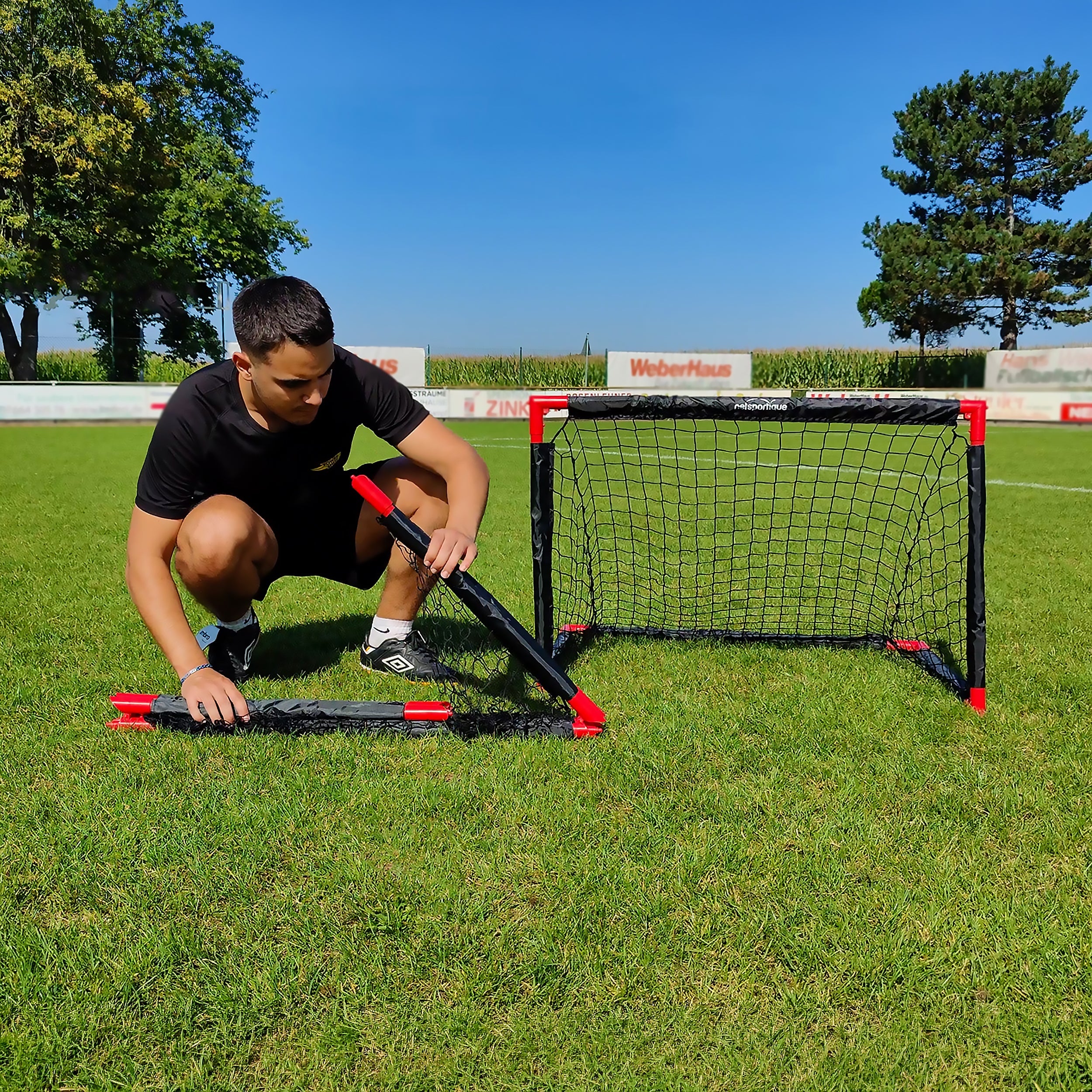 Foldable football goal - 90cm x 60cm - free ball Netsportique