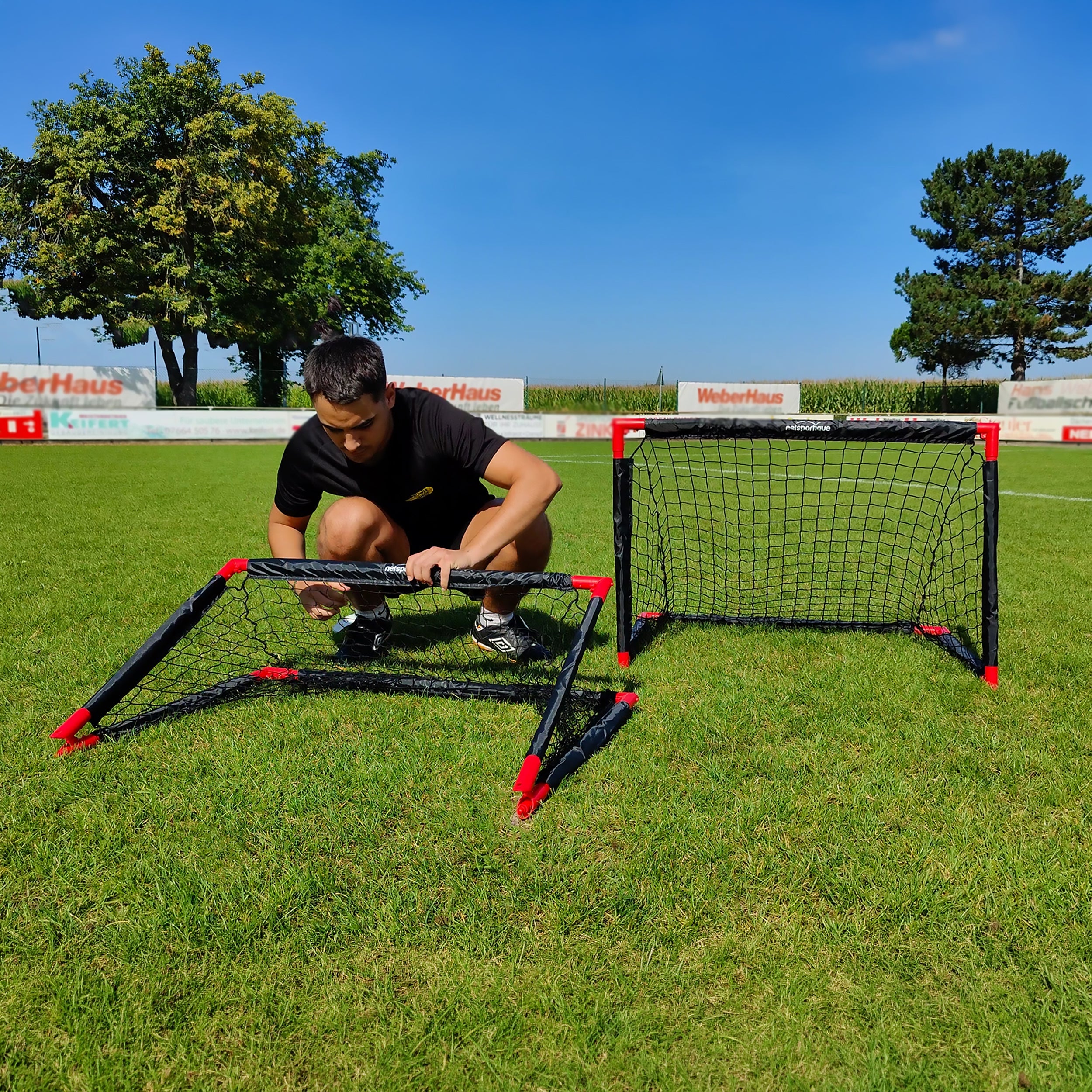 Foldable football goal - 90cm x 60cm - free ball Netsportique