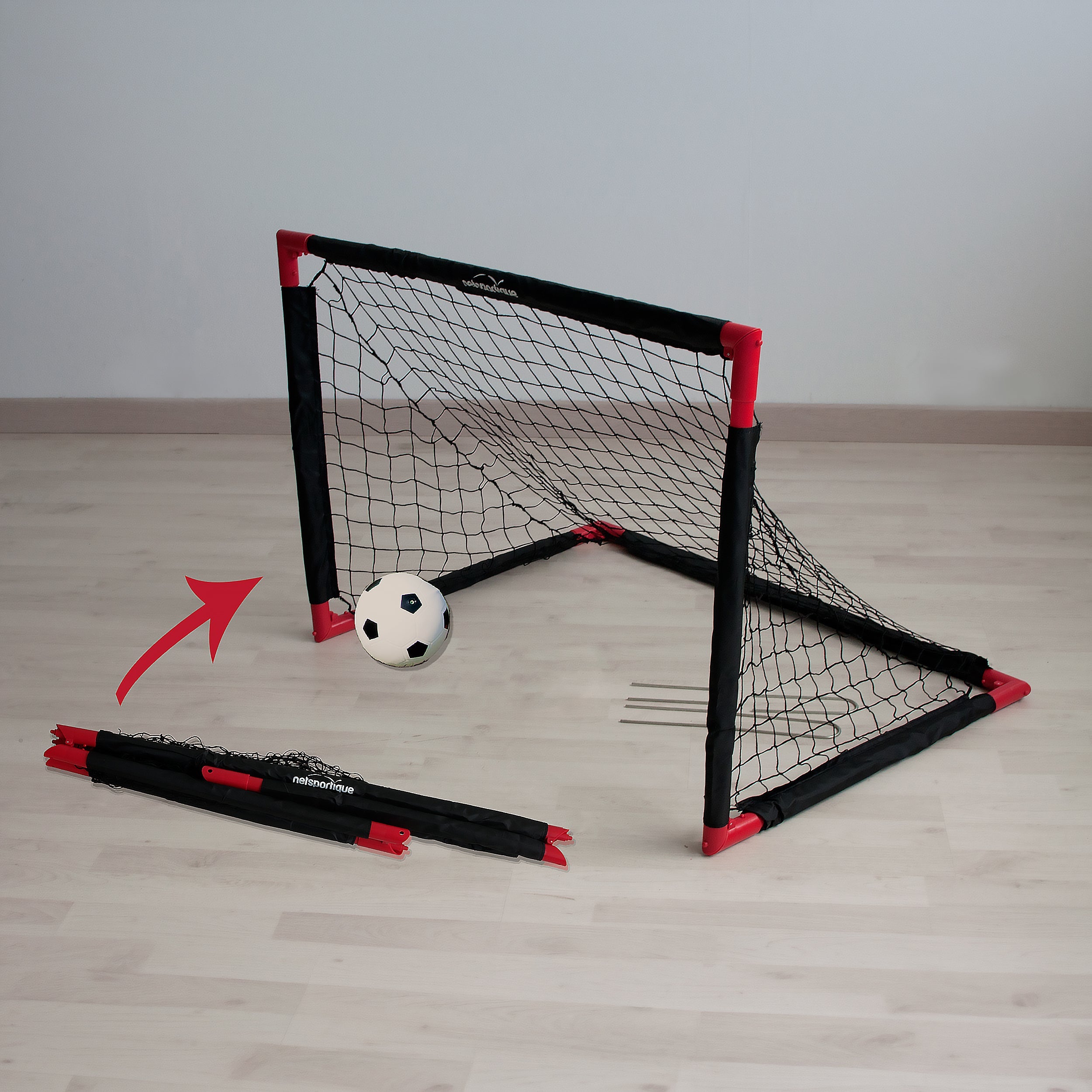 Foldable football goal - 90cm x 60cm - free ball Netsportique