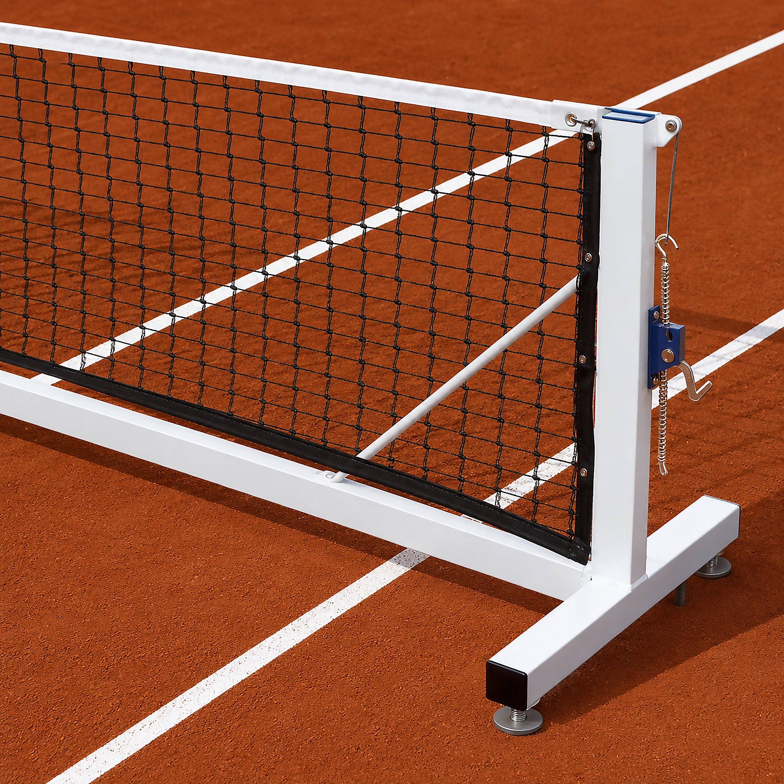 Transportable galvanized steel tennis posts - 80 mm x 80 mm Carrington