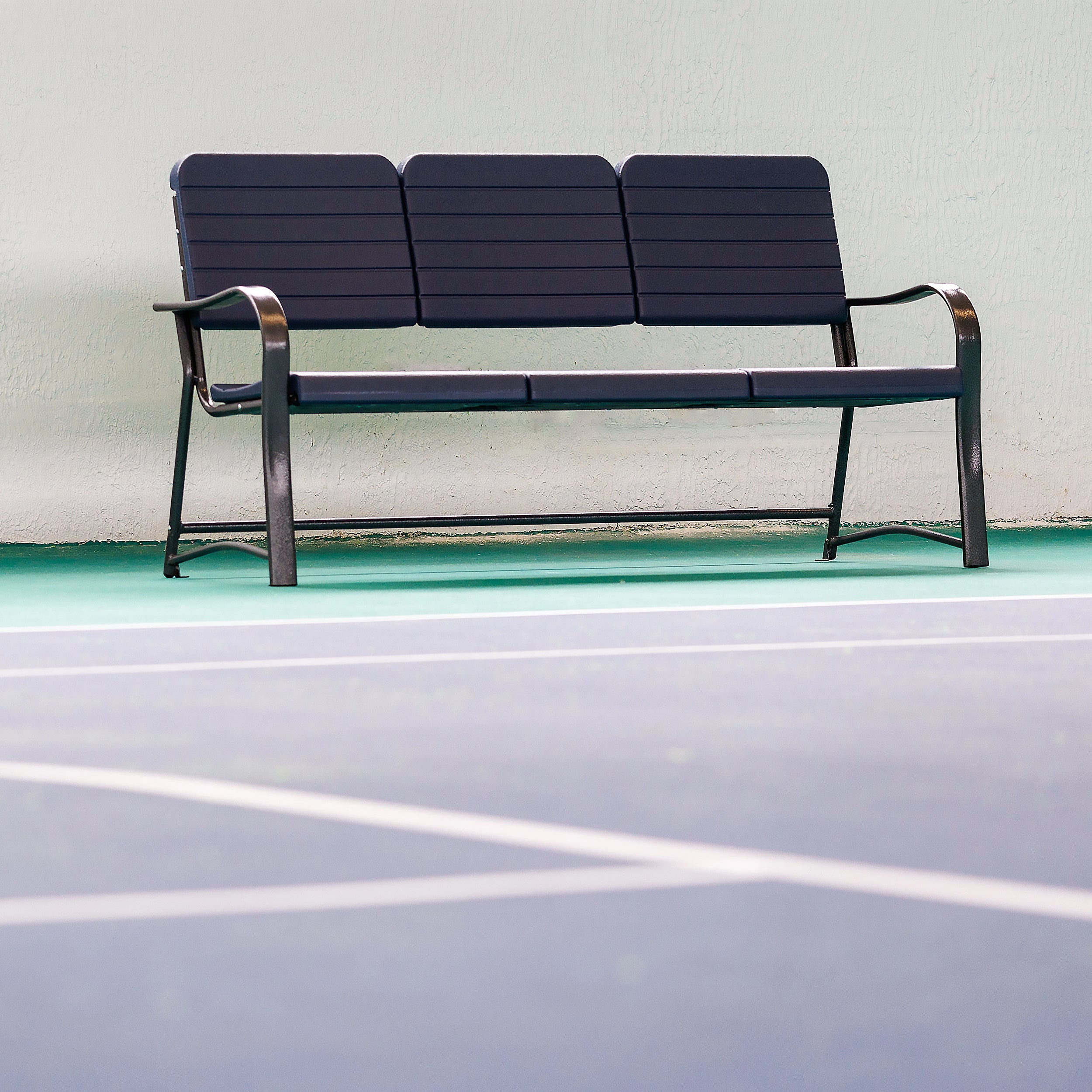 Plastic reinforced with steel indoor outdoor bench 3-man Carrington