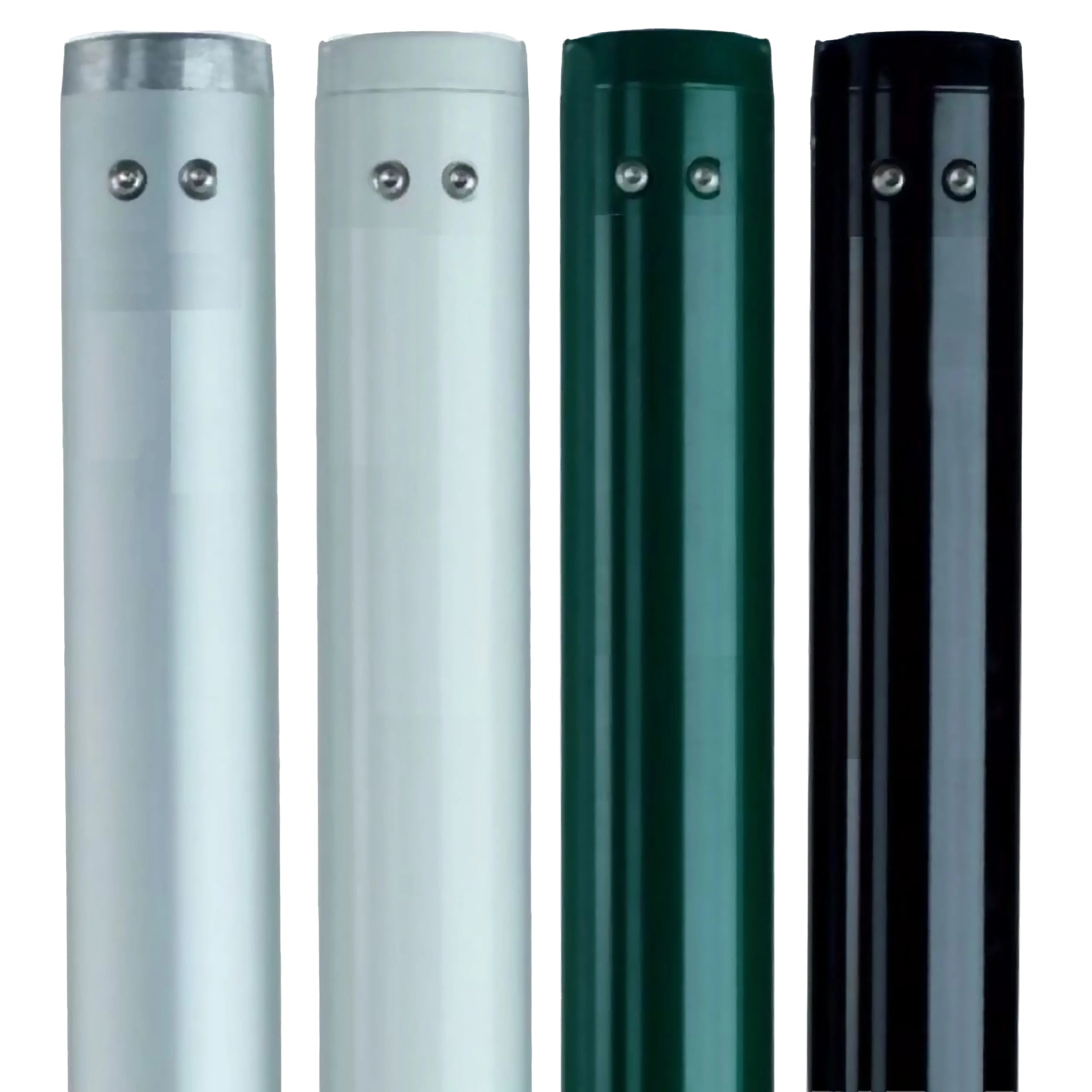 Pair of aluminium round tennis posts - 80mm x 80mm Carrington