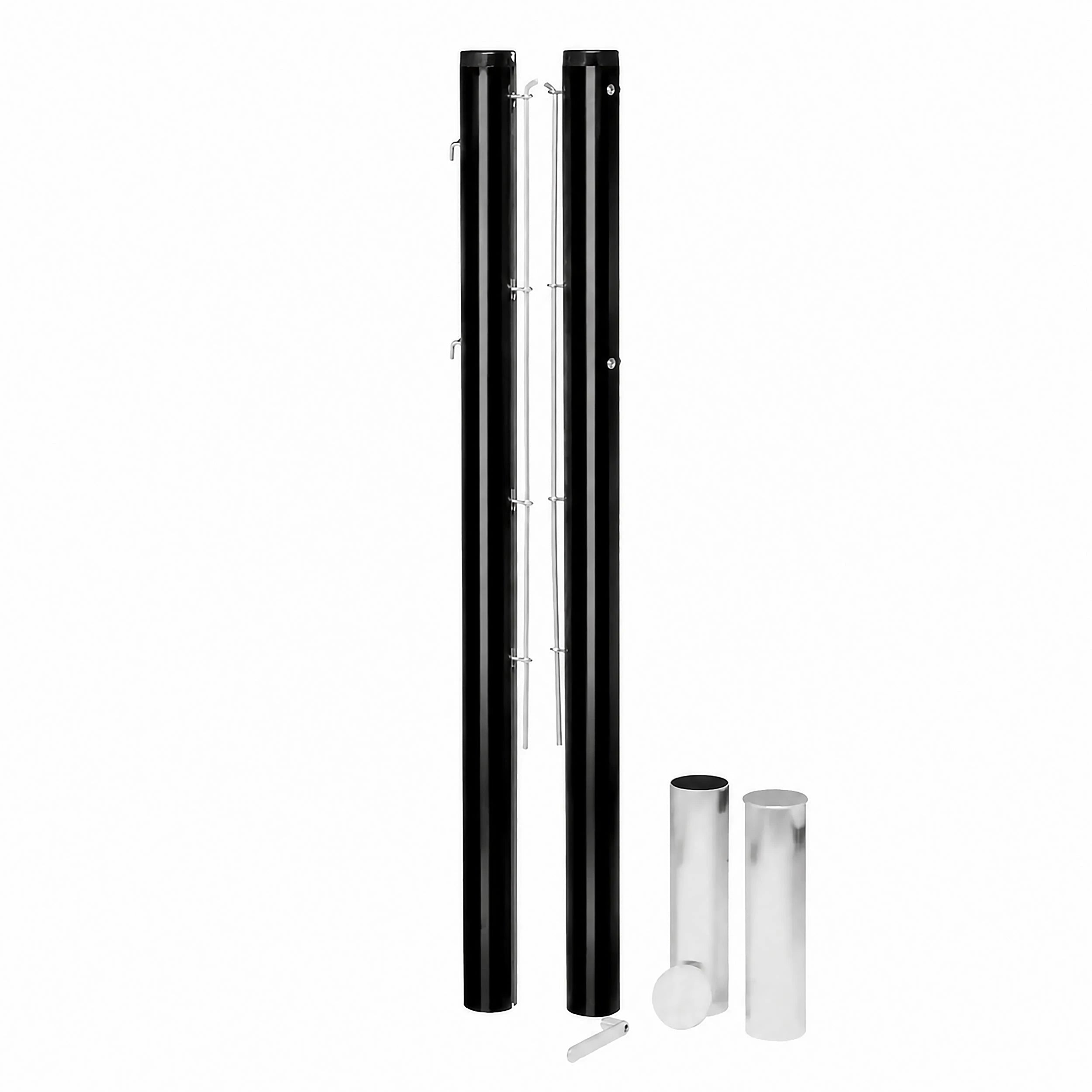 Pair of aluminium round tennis posts - 80mm x 80mm Carrington